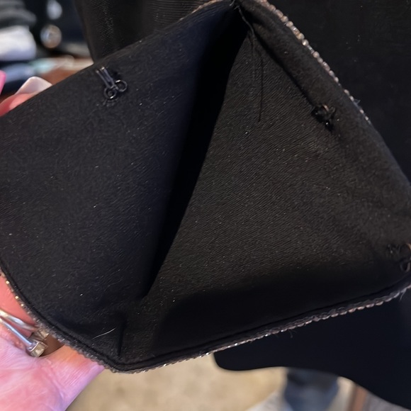 Black Mesh / Fabric Dress. With Gold Beaded Cuffs - Picture 7 of 7